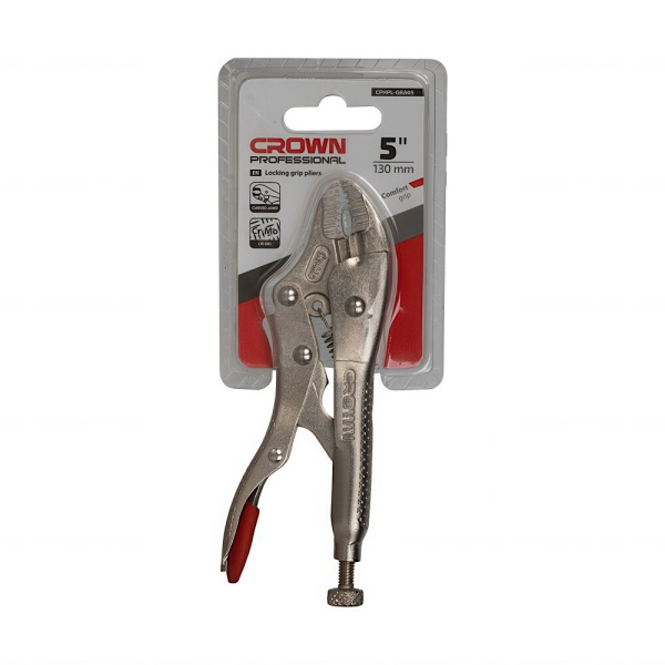 Зажим с фиксатором CROWN 125 мм изогнутые губки CPHPL-GRA05