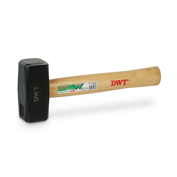 Киянка резиновая черная DWT 900 г, ручка гикори DHHR-WHB32